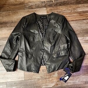Black Rivet Leather Alternative Jacket